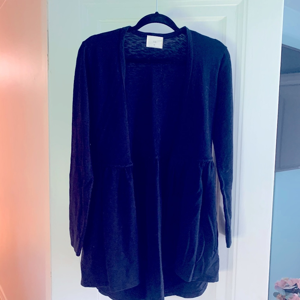 T.La black sweater from Anthropologie